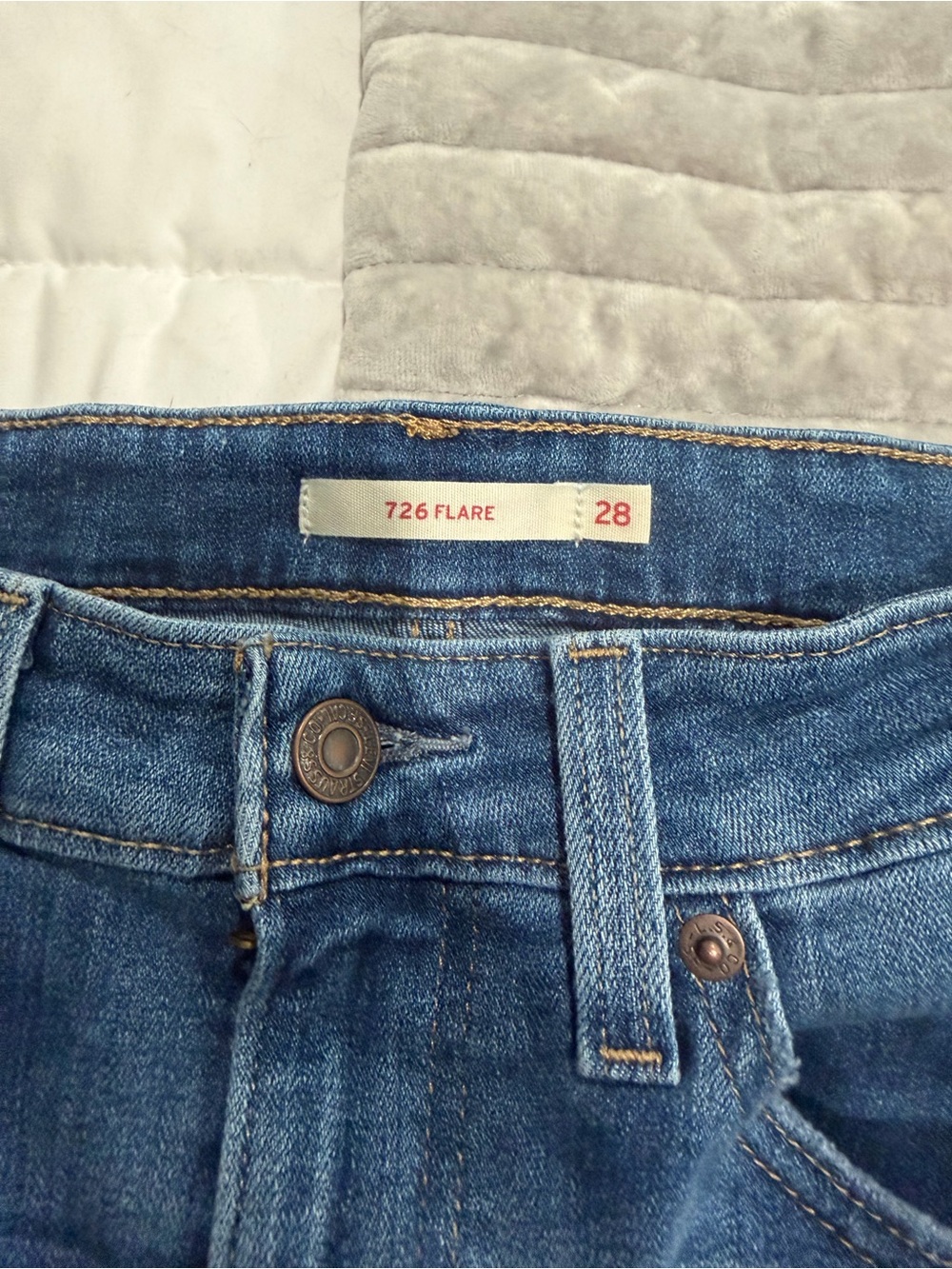 Levi's 726 Flare Jeans in Medium Blue Denim